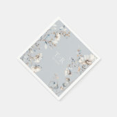 Delikate Wildblume Watercolor Wedding Blue ID1102 Serviette (Ecke)