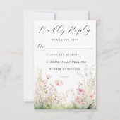 Delikate Wildblume Wedding RSVP Card Karte (Vorderseite)