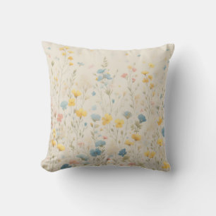 Delikate Wildblume Wiesen Kunst Kissen