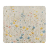 Delikate Wildblume Wiesen Kunst Schneidebrett (Vorderseite)