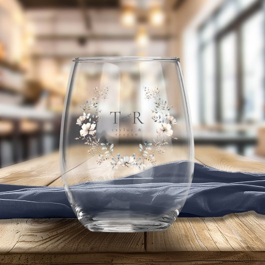 Delikate Wildblume Wreath Wedding ID1102 Weinglas Ohne Stiel