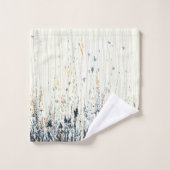 Delikate Wildblumen Aquarellblau Badhandtuch Set (Waschlappen)