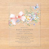 Delikate Wildblumen Babydusche Acryleinladungen (Vorderseite)