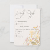 Delikate Wildblumen Blassfarben Speisen RSVP Karte (Vorderseite)