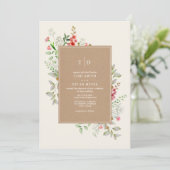 Delikate Wildblumen Botanische Hochzeit Cardada Einladung (Stehend Vorderseite)