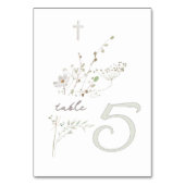 Delikate Wildblumen Bouquet Taufe 5 Tischnummer (Rückseite)