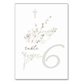 Delikate Wildblumen Bouquet Taufe 6 Tischnummer (Vorderseite)