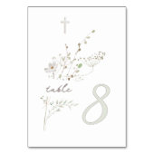 Delikate Wildblumen Bouquet Taufe 8 Tischnummer (Rückseite)