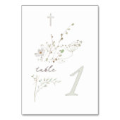 Delikate Wildblumen Bouquet Taufe n 1 Tischnummer (Rückseite)