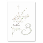 Delikate Wildblumen Bouquet Taufe n 3 Tischnummer (Vorderseite)