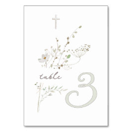 Delikate Wildblumen Bouquet Taufe n 3 Tischnummer