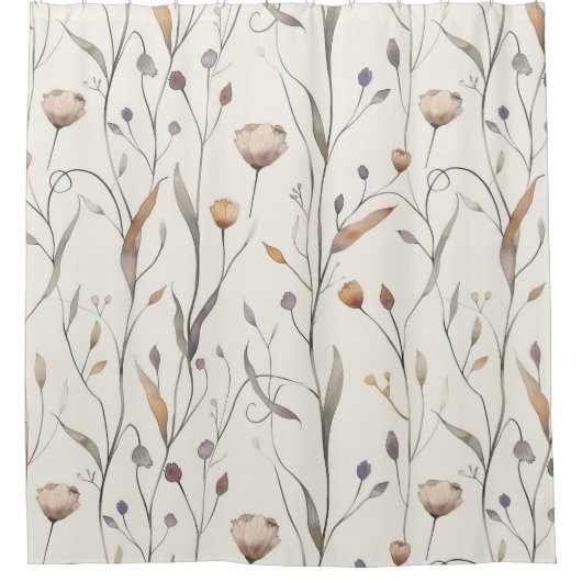 Delikate Wildblumen Duschvorhang (Vorderseite)