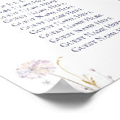 delikate Wildblumen Hochzeitskarte Poster (Ecke)
