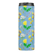 Delikate Wildblumen in den Himmelswasserfarben. Cu Thermosbecher (Rückseite)