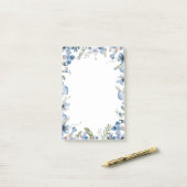 Delikate Wildblumen in Dusty Blue Post-it Klebezettel (Auf Schreibtisch)