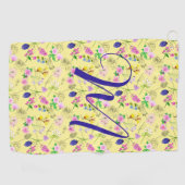 Delikate Wildblumen in hellgelb. Custom. Golfhandtuch (Horizontal)