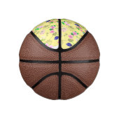Delikate Wildblumen in hellgelb. Custom Mini Basketball (Rechts)