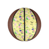Delikate Wildblumen in hellgelb. Custom Mini Basketball (Vertikal)