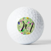 Delikate Wildblumen in hellgrün. Custom Golfball (Vorderseite)