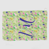 Delikate Wildblumen in hellgrün. Custom. Golfhandtuch (Horizontal)