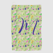 Delikate Wildblumen in hellgrün. Custom. Golfhandtuch (Vorderseite)