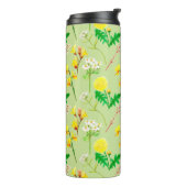 Delikate Wildblumen in hellgrün. Custom. Thermosbecher (Nach links gedreht)