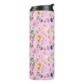 Delikate Wildblumen in hellrosa. Custom. Thermosbecher (Nach links gedreht)