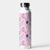 Delikate Wildblumen in hellrosa. Custom. Trinkflasche (Links)