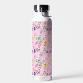 Delikate Wildblumen in hellrosa. Custom. Trinkflasche (Links)