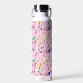 Delikate Wildblumen in hellrosa. Custom. Trinkflasche (Vorne)