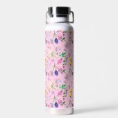 Delikate Wildblumen in hellrosa. Custom. Trinkflasche (Rückseite)