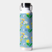 Delikate Wildblumen in Himmelblau. Custom. Trinkflasche (Vorne)