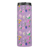 Delikate Wildblumen in Lila. Custom. Thermosbecher (Rückseite)