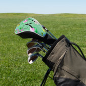 Delikate Wildblumen in Minzgrün. Custom Golf Headcover (In SItu)