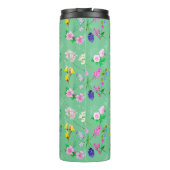 Delikate Wildblumen in Minzgrün. Custom. Thermosbecher (Rückseite)