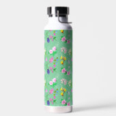 Delikate Wildblumen in Minzgrün. Custom. Trinkflasche (Links)