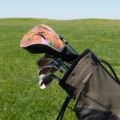 Delikate Wildblumen in Orange. Custom Golf Headcover (In SItu)