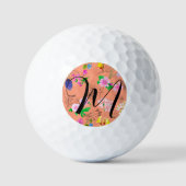 Delikate Wildblumen in Orange. Custom Golfball (Vorderseite)