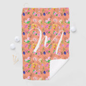 Delikate Wildblumen in Orange. Custom. Golfhandtuch (Insitu)