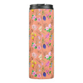 Delikate Wildblumen in Orange. Custom. Thermosbecher (Rückseite)