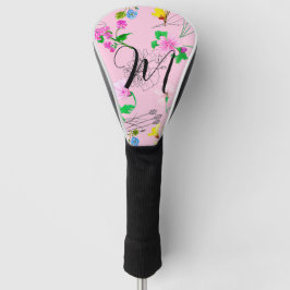 Delikate Wildblumen in Rosa. Custom Golf Headcover