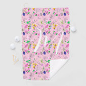 Delikate Wildblumen in Rosa. Custom Golfhandtuch (Insitu)