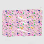 Delikate Wildblumen in Rosa. Custom Golfhandtuch (Horizontal)