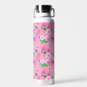 Delikate Wildblumen in Rosa. Custom. Trinkflasche (Rückseite)