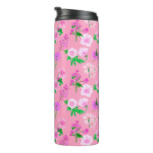 Delikate Wildblumen in weichem Rosa. Custom. Thermosbecher (Nach rechts gedreht)