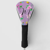 Delikate Wildblumen lila. Custom Golf Headcover (Vorderseite)