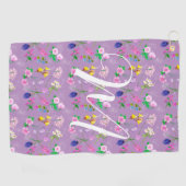 Delikate Wildblumen lila. Custom Golfhandtuch (Horizontal)