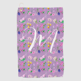 Delikate Wildblumen lila. Custom Golfhandtuch