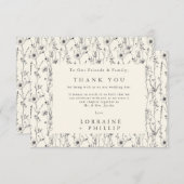 Delikate Wildblumen nahtlose Muster Hochzeit Dankeskarte (Vorne/Hinten)