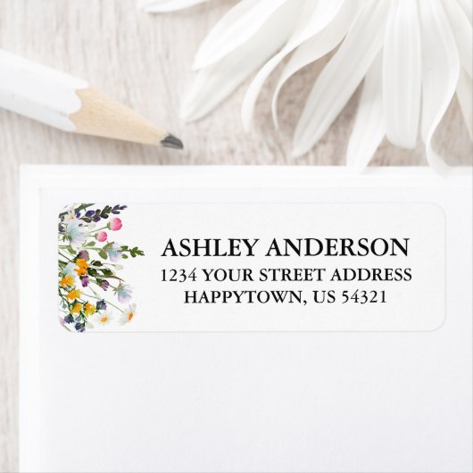 Delikate Wildblumen Rücksendeadresse (Insitu)